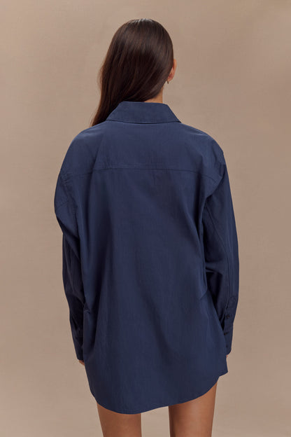 Chemise oversize en coton Campbell - Bleu marine