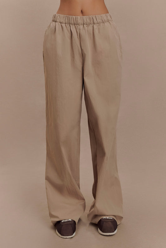 Pantalon large en coton Campbell - Sable