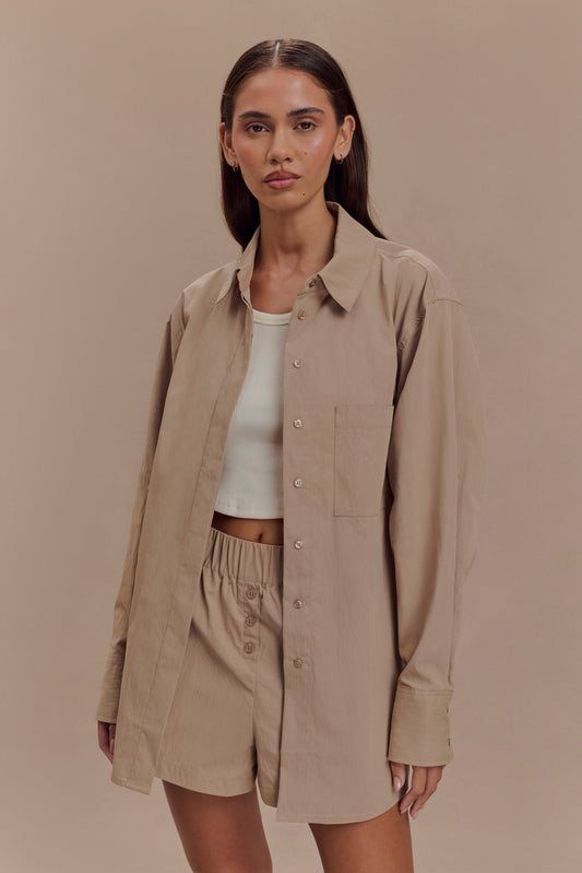 Chemise ample en coton Campbell - Sable