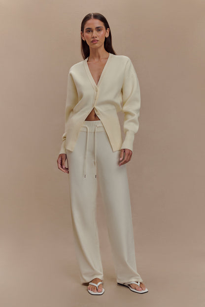 Cardigan ample boutonné Alexia - Ivoire