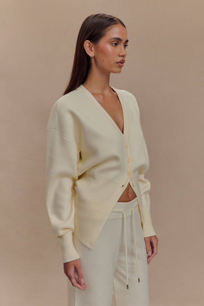 Cardigan ample boutonné Alexia - Ivoire