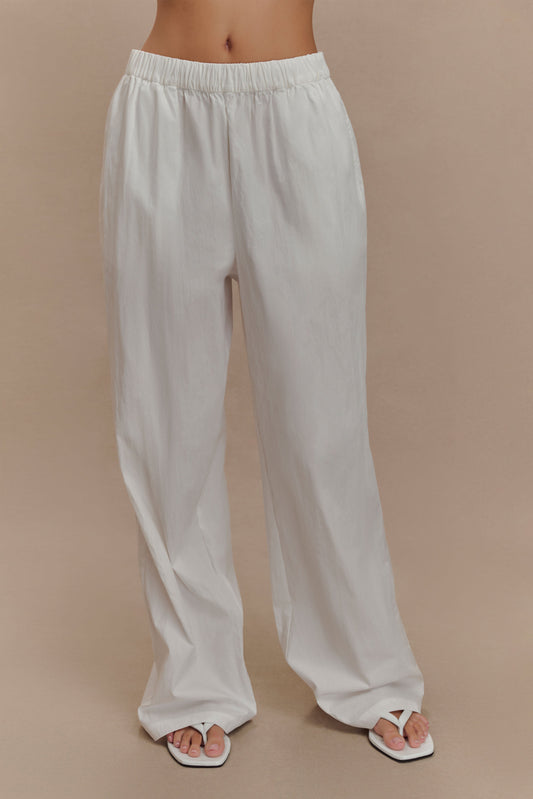 Pantalon large en coton Campbell - Blanc