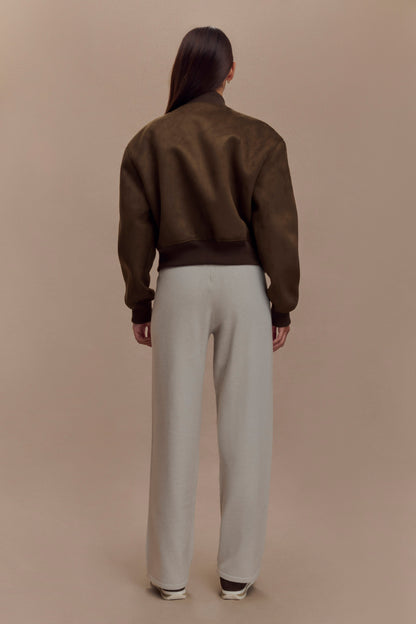 Veste bomber en daim Rudy - Chocolat