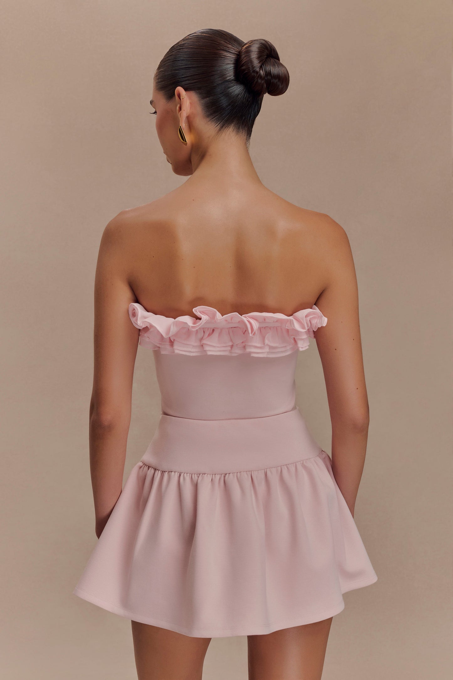 Top à volants et épaules dénudées Jennie - Rose ballet