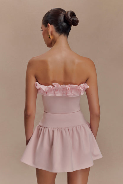 Top à volants et épaules dénudées Jennie - Rose ballet