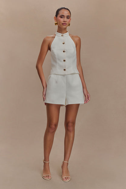 Shorts taille haute Silas - Blanc