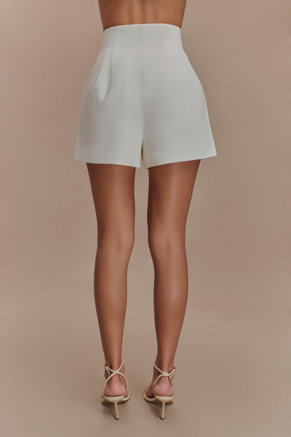 Shorts taille haute Silas - Blanc