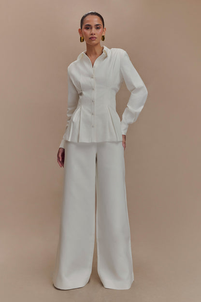 Pantalon Silas taille haute - Blanc