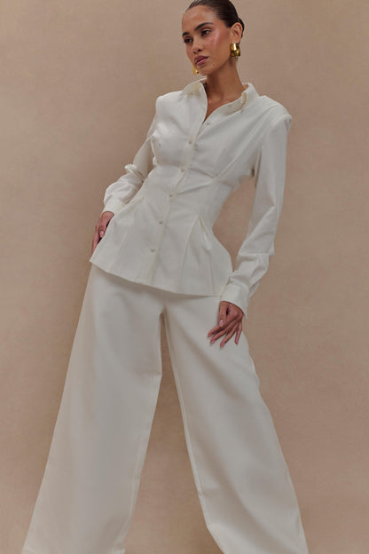 Pantalon Silas taille haute - Blanc