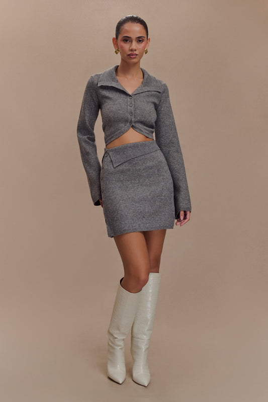 Jupe mini en tricot Annabelle - Gris anthracite