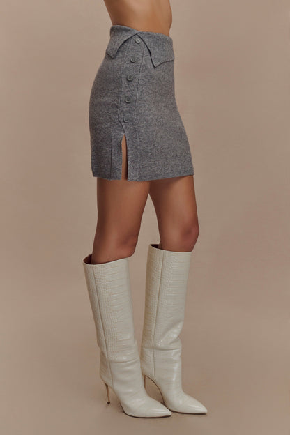 Jupe mini en tricot Annabelle - Gris anthracite