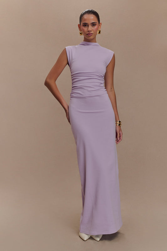 Robe Maxi Sans Manches à Col Haut Elliot - Lilas