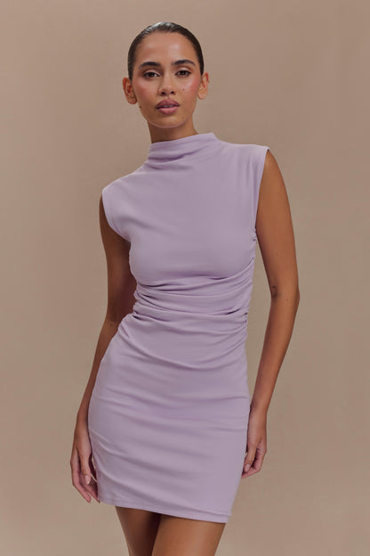 Robe mini sans manches à col montant Elliot - Lilas