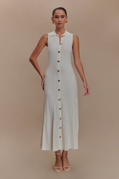 Robe mi-longue en jersey sans manches Margie - Blanc