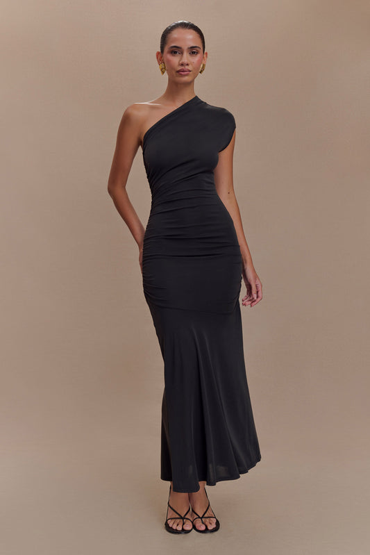 Robe midi asymétrique en jersey de jersey de chloé - Noir
