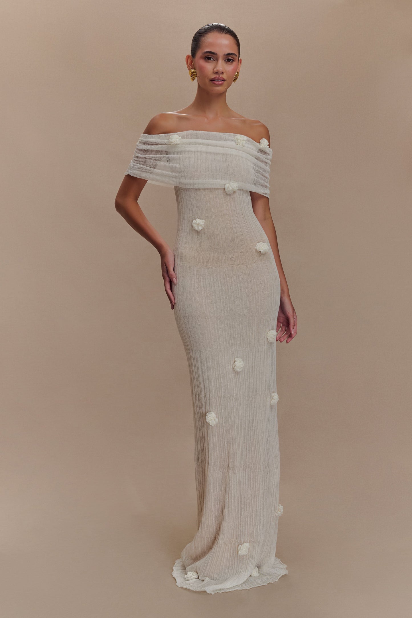 Robe Maxi Tricot Brynn Orchid - Ivoire