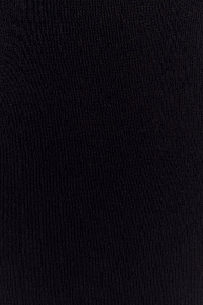 Robe Maxi Tricot Melodie à Manches Frangées - Noir/Blanc