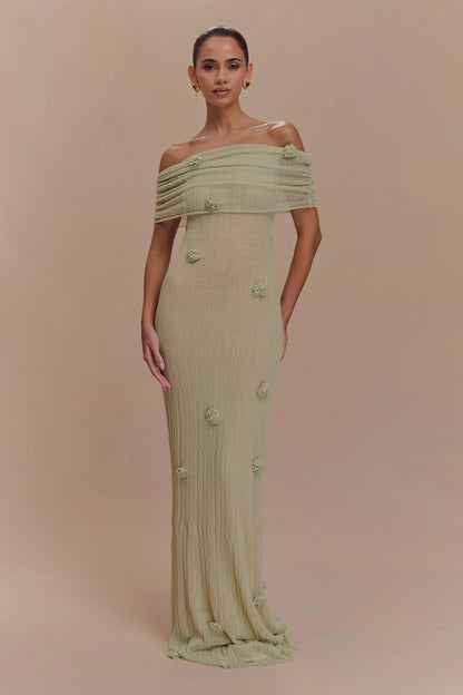 Robe Maxi Tricot Brynn Orchid - Vert Pastel