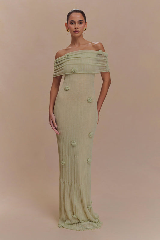 Robe Maxi Tricot Brynn Orchid - Vert Pastel