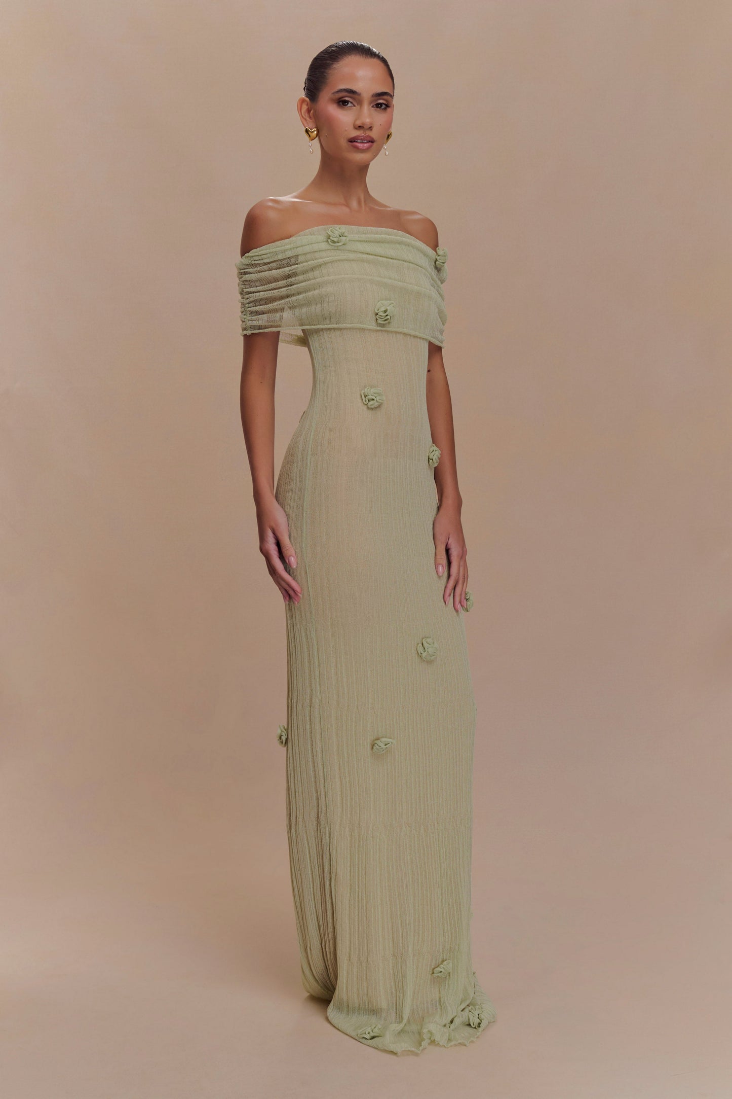 Robe Maxi Tricot Brynn Orchid - Vert Pastel