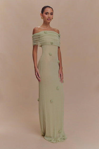 Robe Maxi Tricot Brynn Orchid - Vert Pastel