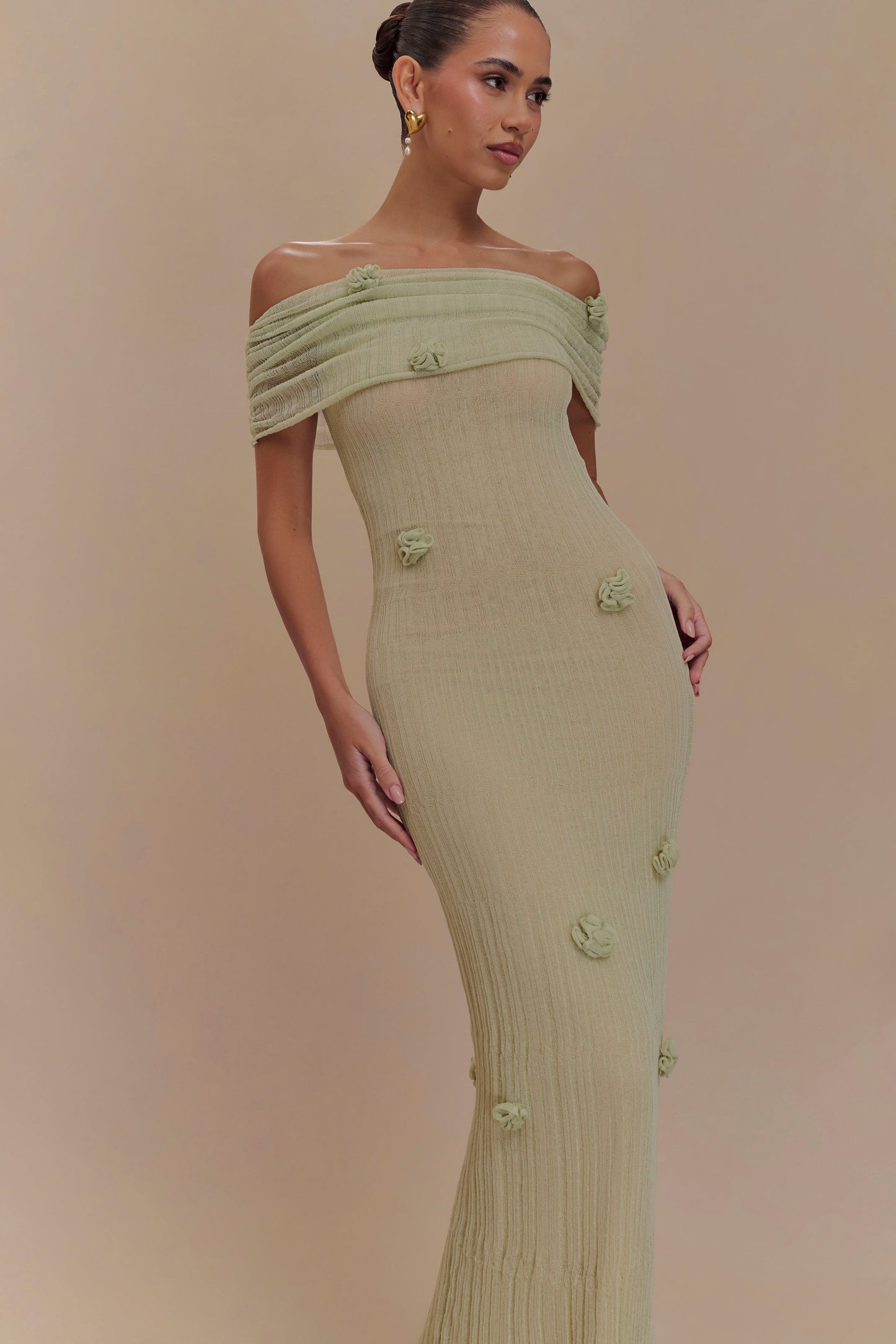 Robe Maxi Tricot Brynn Orchid - Vert Pastel