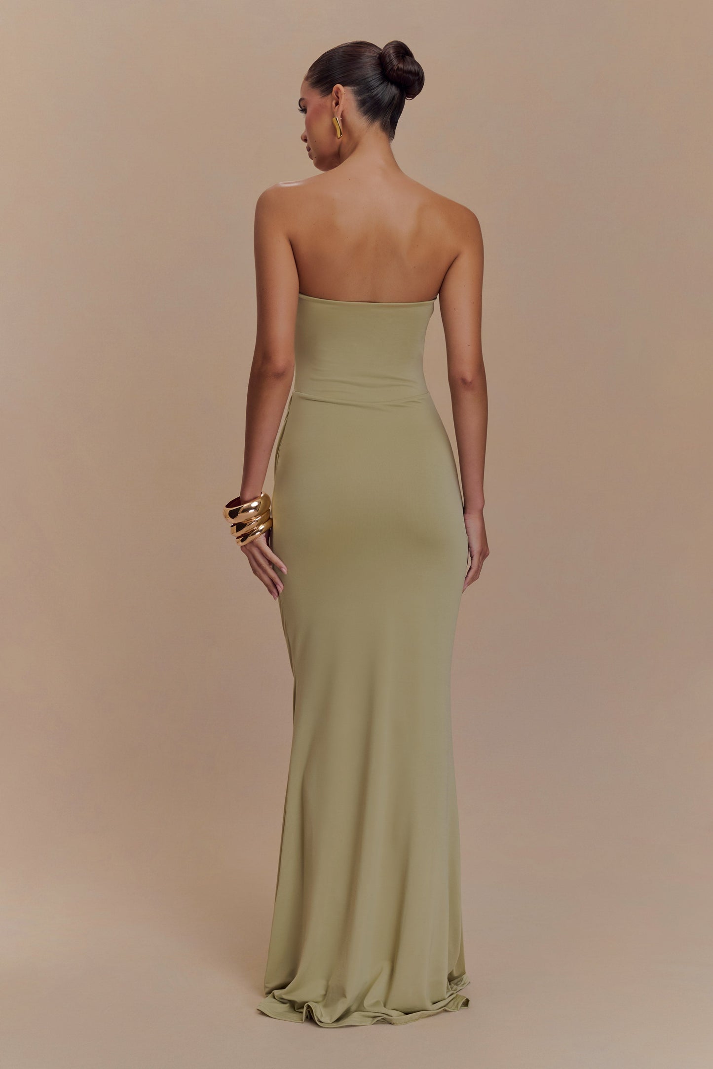 Robe Maxi Élastique Sans Bretelles Madison - SAGE