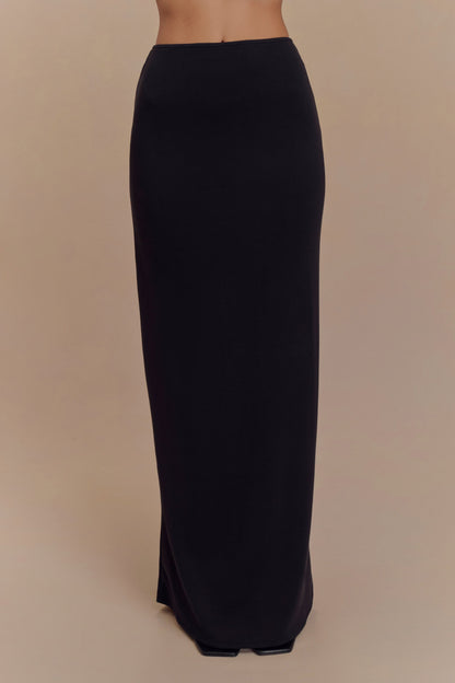Jupe Maxi Eris en Jersey Scuba - Noir
