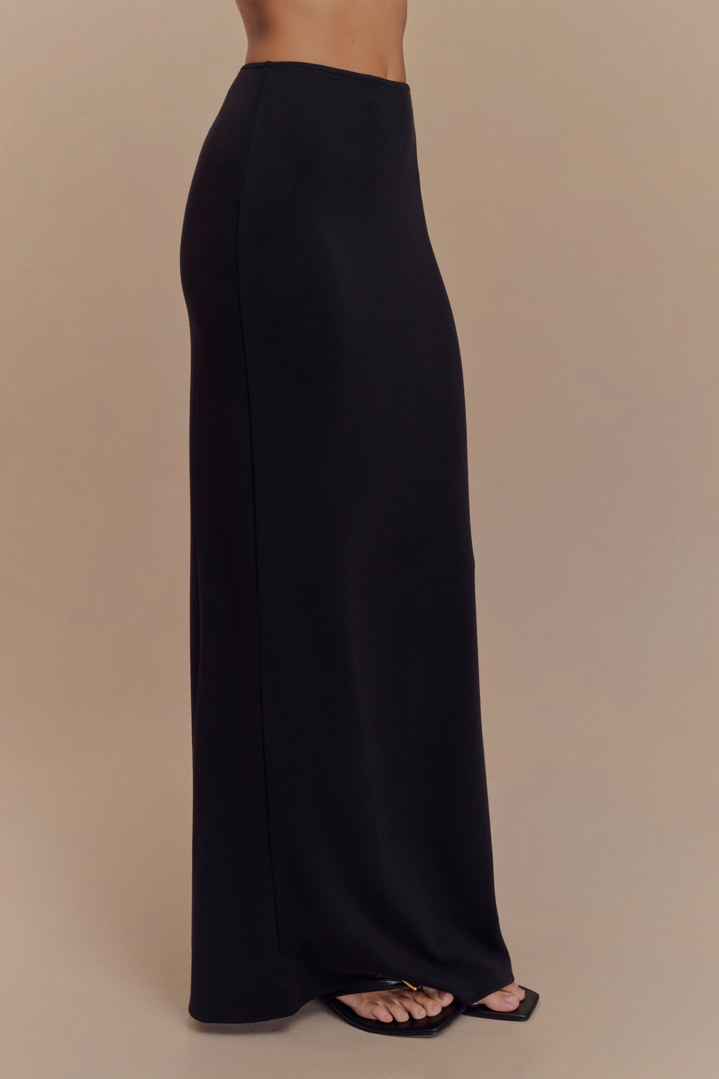Jupe Maxi Eris en Jersey Scuba - Noir