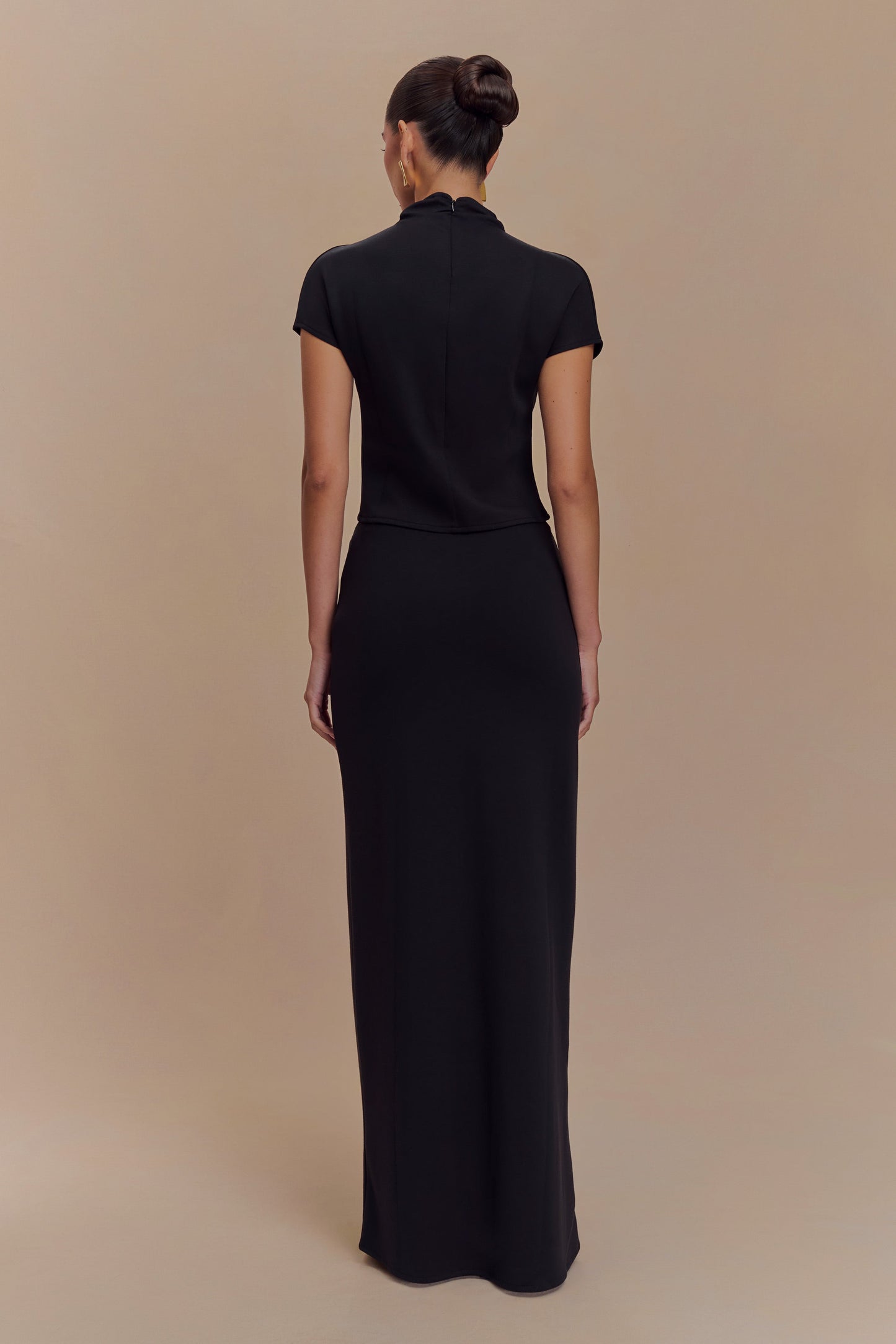 Jupe Maxi Eris en Jersey Scuba - Noir