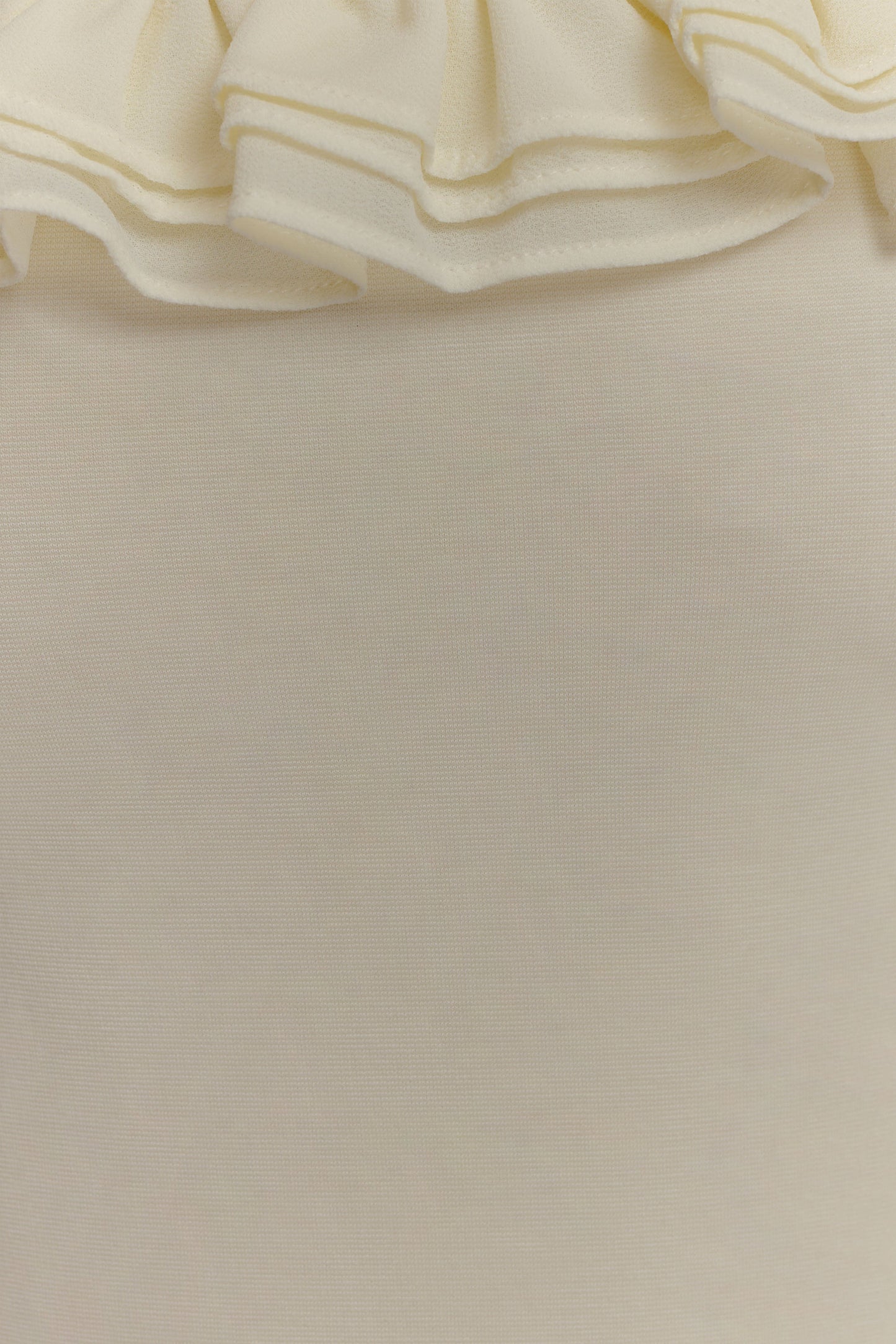 Robe Maxi Nova à Manches Frangées et Épaulettes - Ivoire