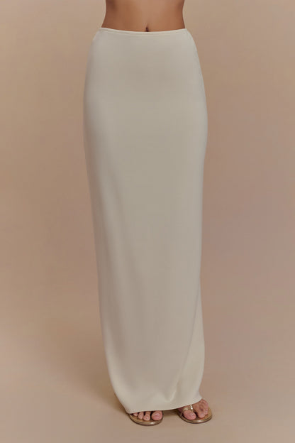 Jupe Maxi Eris en Jersey Scuba - Ivoire