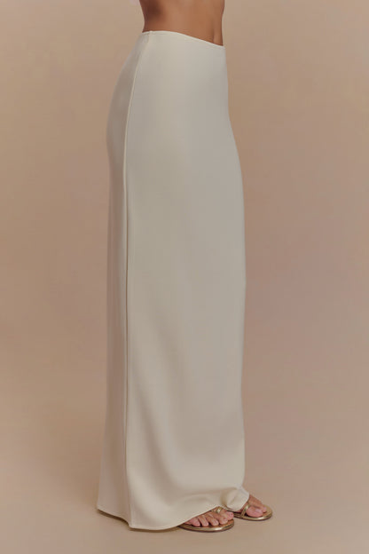 Jupe Maxi Eris en Jersey Scuba - Ivoire