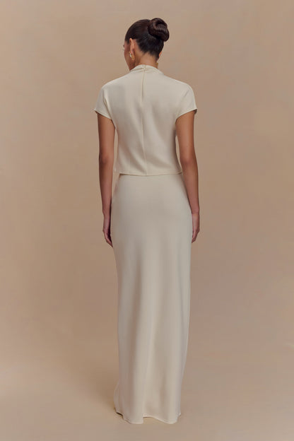 Jupe Maxi Eris en Jersey Scuba - Ivoire