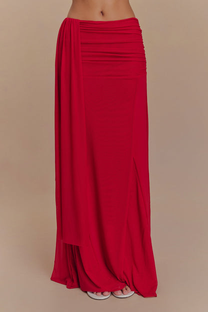 Jupe Maxi en Maille Arna - Rubis