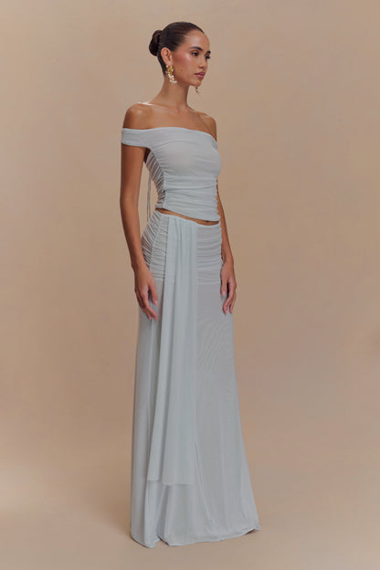 Jupe Maxi en Maille Arna - Bleu Clair