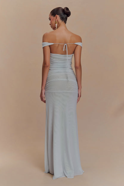 Jupe Maxi en Maille Arna - Bleu Clair
