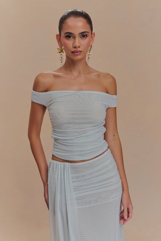 Top court en maille Brooklyn - Bleu clair