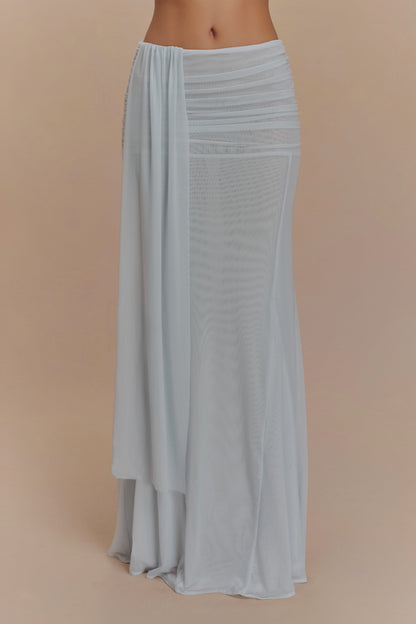 Jupe Maxi en Maille Arna - Bleu Clair