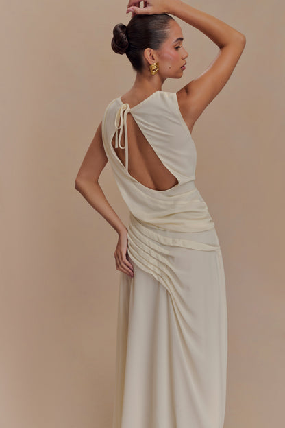 Robe Maxi en Chiffon Oria - Ivoire