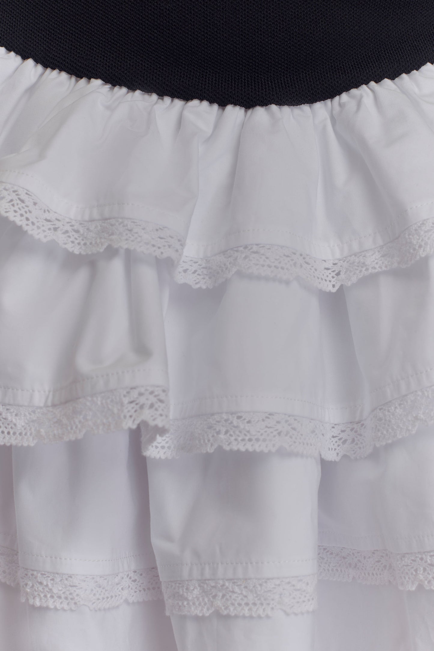 Mini-robe en jersey à volants contrastés Maeve - Noir/Blanc