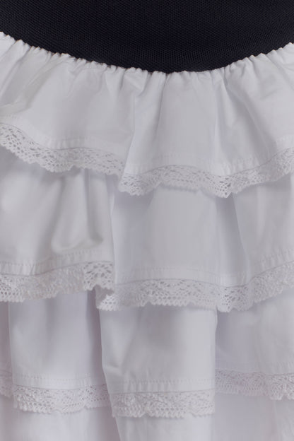 Mini-robe en jersey à volants contrastés Maeve - Noir/Blanc