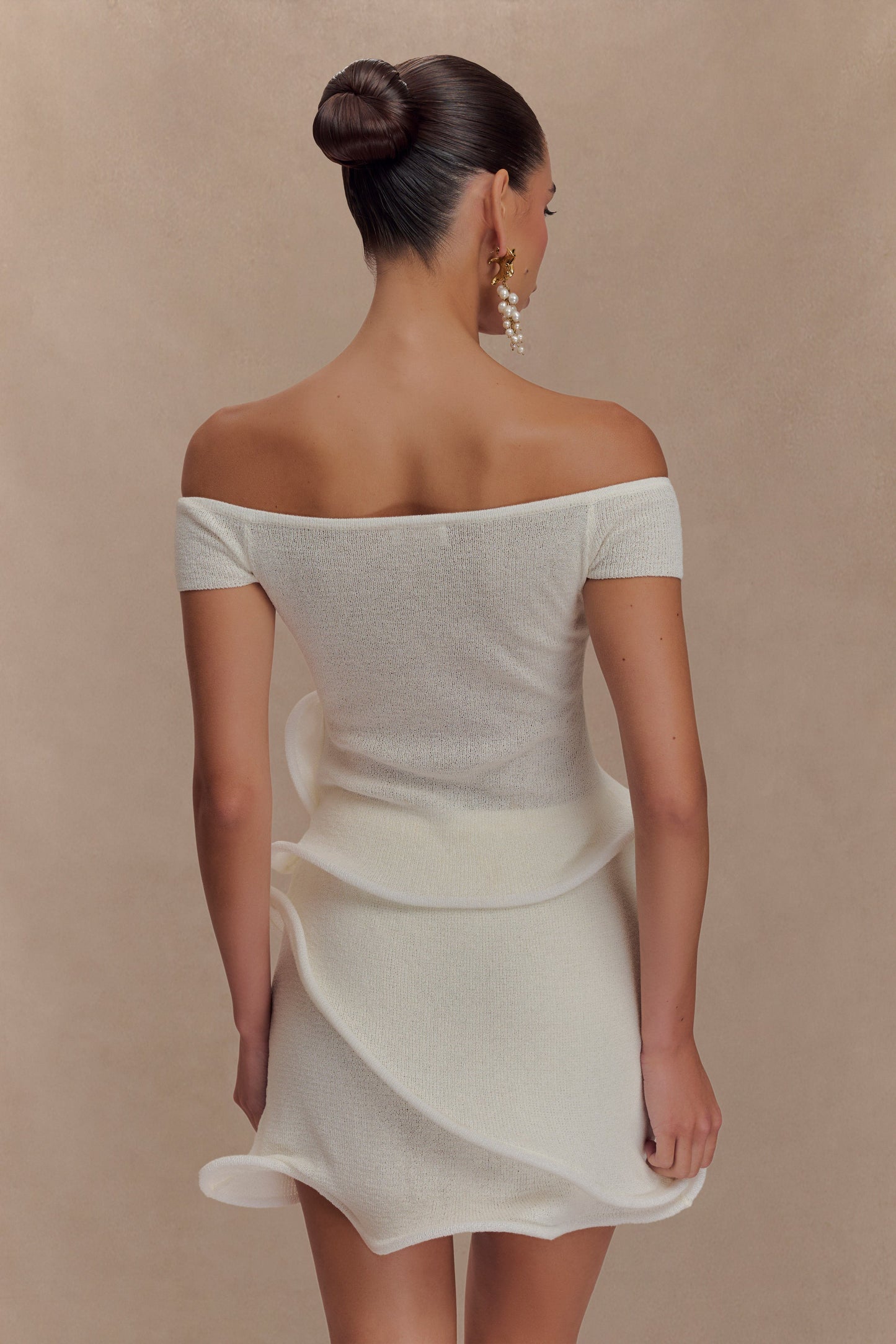 Mini-jupe en tricot Haisley - Ivoire