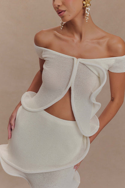 Mini-jupe en tricot Haisley - Ivoire