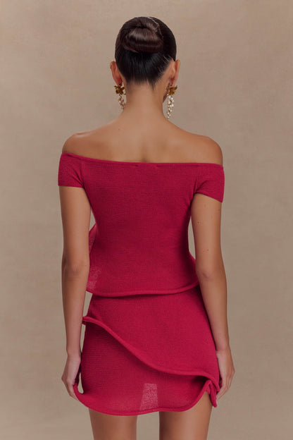 Jupe mini en tricot Haisley - Framboise