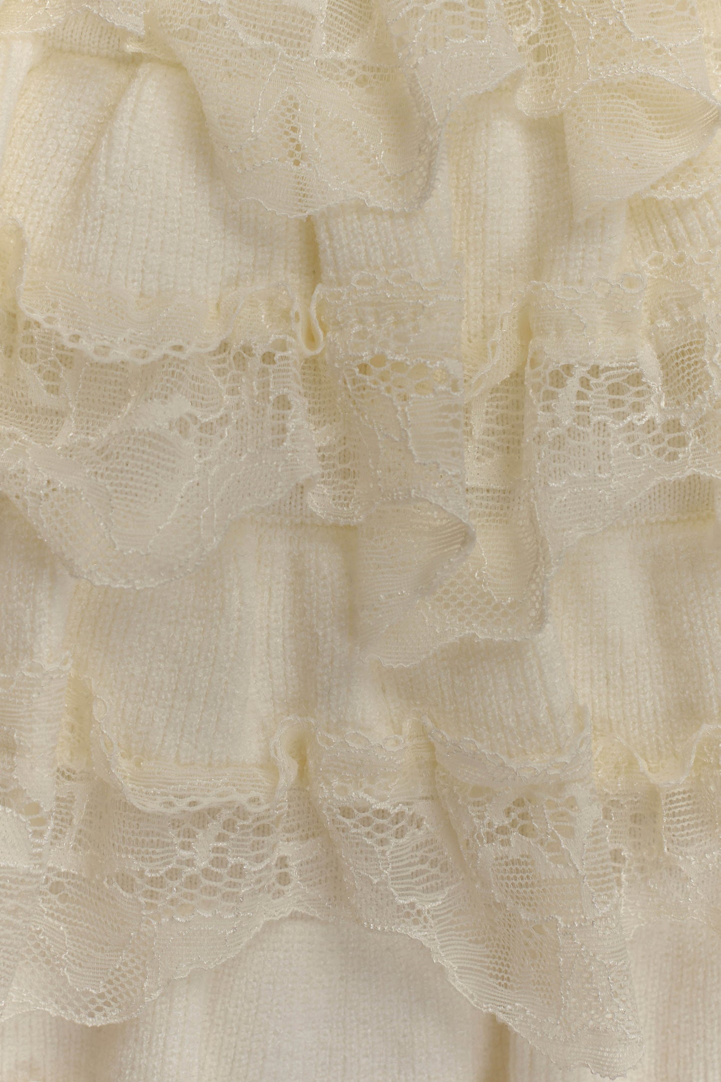 Short-jupe à volants en dentelle Margaret - Crème