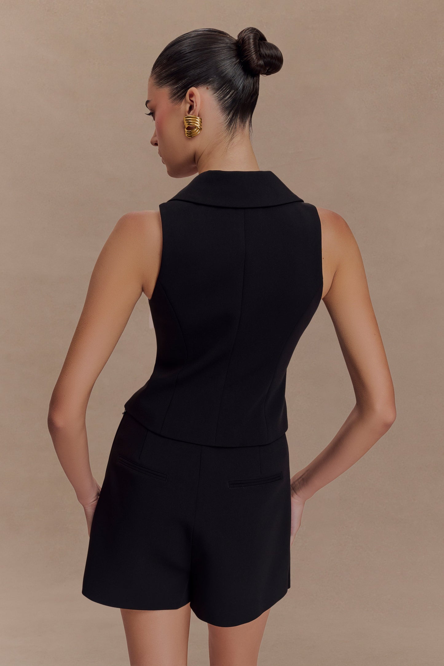 Gilet Alix à boutons mixtes - Noir