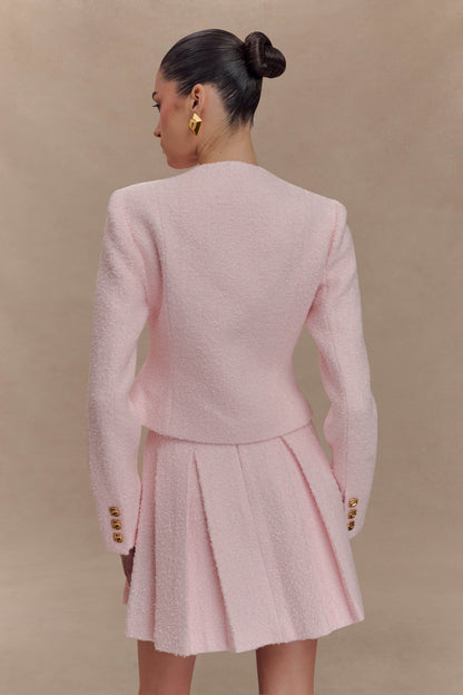 Jupe mini Cleo en boucle - Rose poudré
