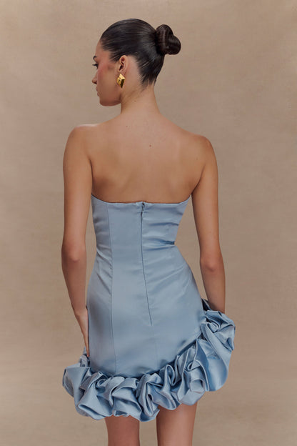 Robe mini Alba à bulles - Bleu bleuet
