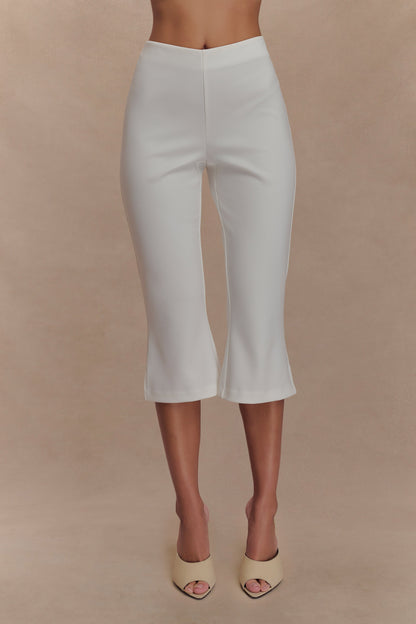 Pantalon Capri en Crêpe à Emmanchures Layla - Blanc
